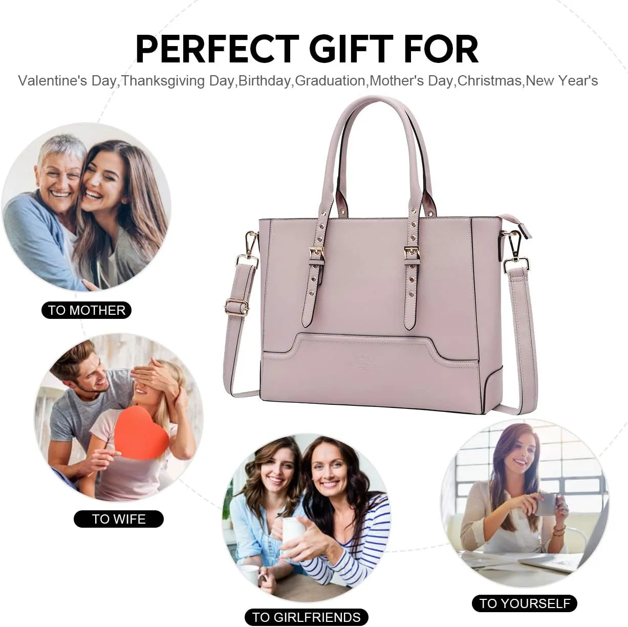 Laptop Bag for Women,15.6 17 Inch Tote Bag,Ideal Gifts for Women,Work Bag,Teacher Bag,Graduation Gifts for College