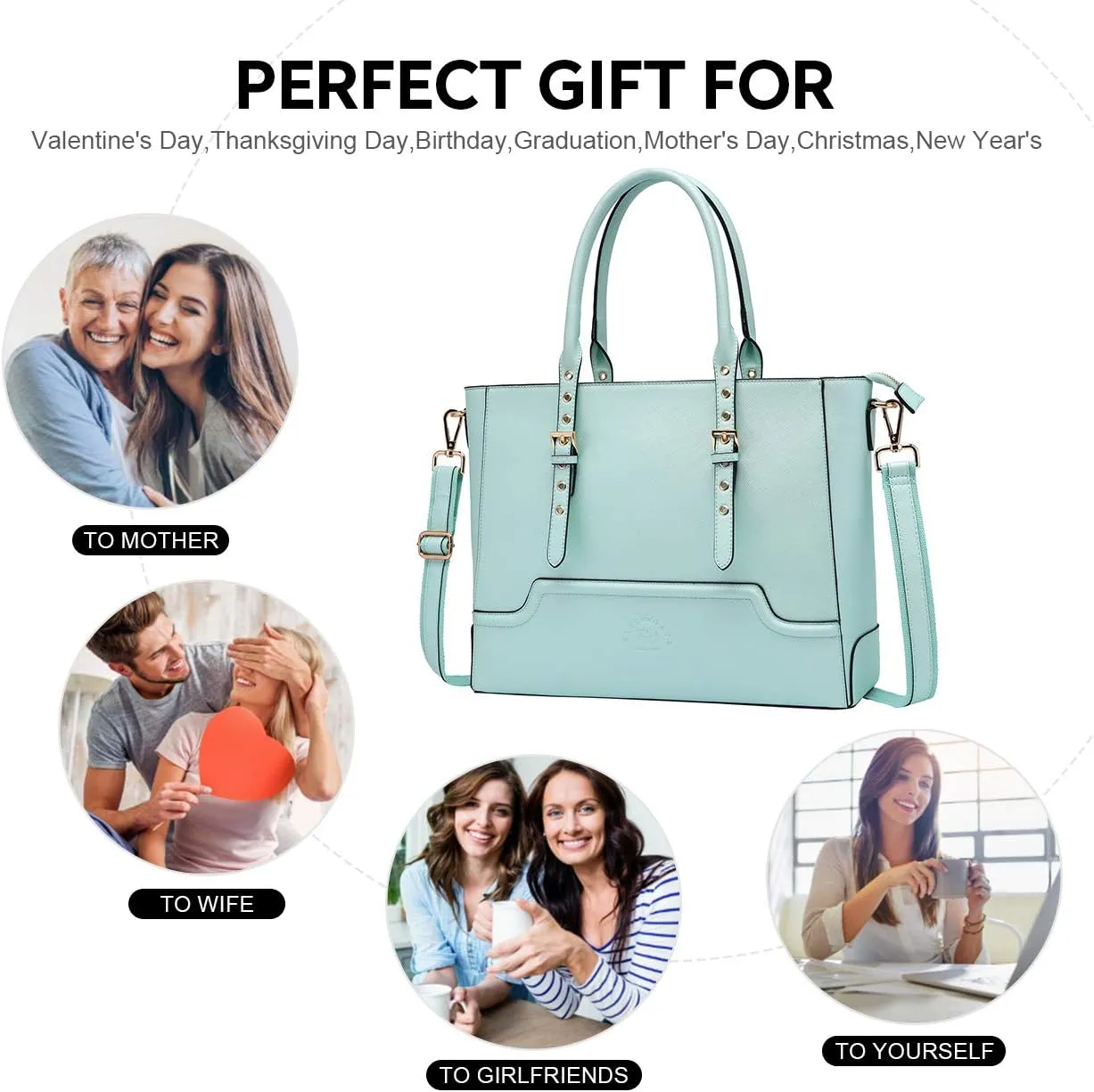 Laptop Bag for Women,15.6 17 Inch Tote Bag,Ideal Gifts for Women,Work Bag,Teacher Bag,Graduation Gifts for College