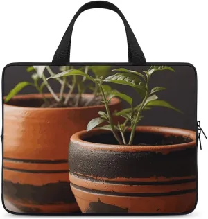 Laptop Carrying Case 12 Inch Small Clay Pot Laptop Bag for Men Women Computer Bag Messenger Bag for Work