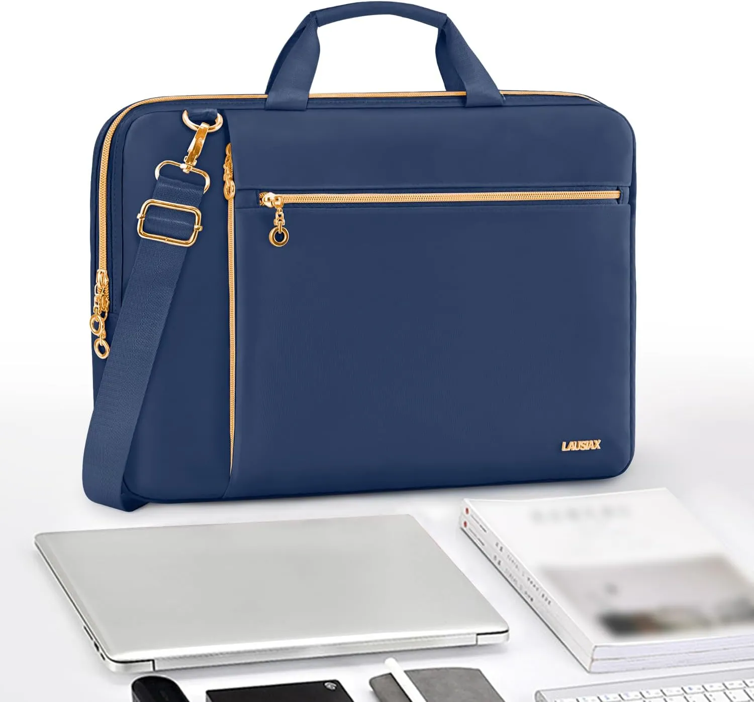Laptop Case Bag Women Men Computer Sleeve Compatible with MacBook/Dell/HP/Acer/ASUS/LG, Waterproof Shoulder Carrying Briefcase, Blue, 15.6-16 Inch