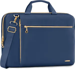 Laptop Case Bag Women Men Computer Sleeve Compatible with MacBook/Dell/HP/Acer/ASUS/LG, Waterproof Shoulder Carrying Briefcase, Blue, 15.6-16 Inch