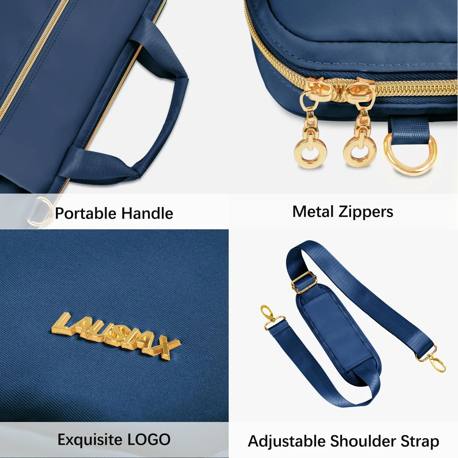 Laptop Case Bag Women Men Computer Sleeve Compatible with MacBook/Dell/HP/Acer/ASUS/LG, Waterproof Shoulder Carrying Briefcase, Blue, 15.6-16 Inch