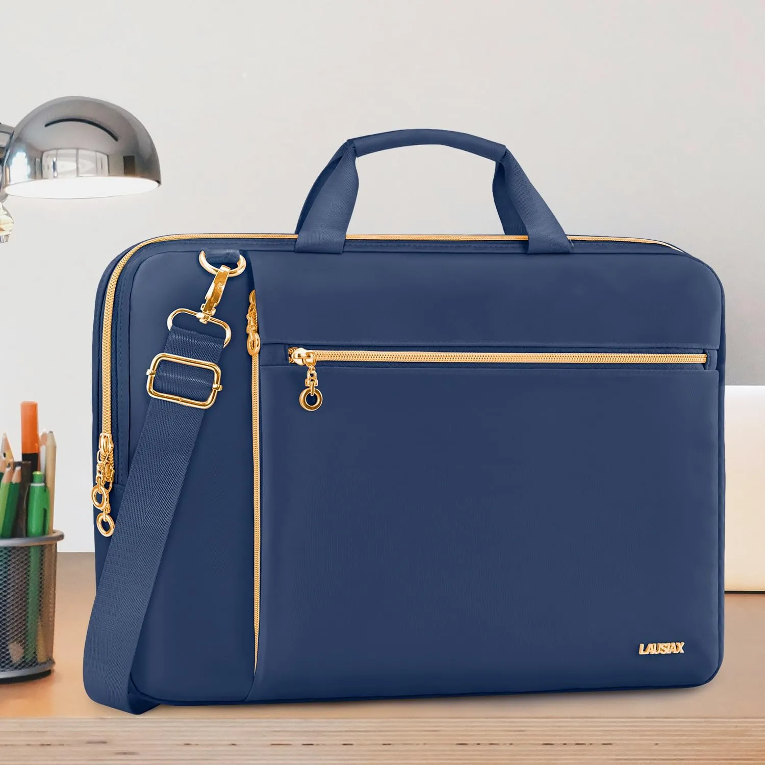 Laptop Case Bag Women Men Computer Sleeve Compatible with MacBook/Dell/HP/Acer/ASUS/LG, Waterproof Shoulder Carrying Briefcase, Blue, 15.6-16 Inch