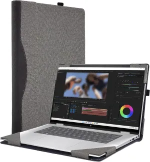 Laptop Case Cover for Hp Spectre X360 16 16-aa for Envy X360 16 16-ad 16-ac [Do Check Model] Notebook Sleeve Computer Bag Protective PU Shell Accessories with Heat Dissipation Hole (Light Grey)
