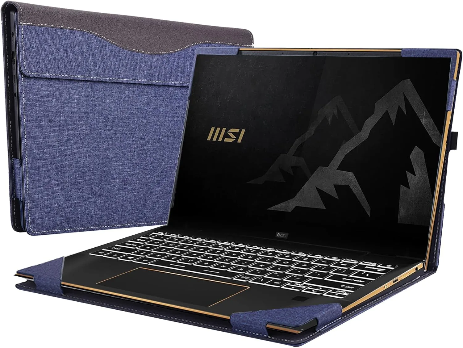 Laptop Cover for MSI Summit E13 Flip Evo Professional Laptop A11MT-022 /Summit E13 Flip Evo A12M / E13 FlipEvo A13MT 13" PU Leather Inside Pocket Cover (Blue)