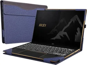 Laptop Cover for MSI Summit E13 Flip Evo Professional Laptop A11MT-022 /Summit E13 Flip Evo A12M / E13 FlipEvo A13MT 13" PU Leather Inside Pocket Cover (Blue)