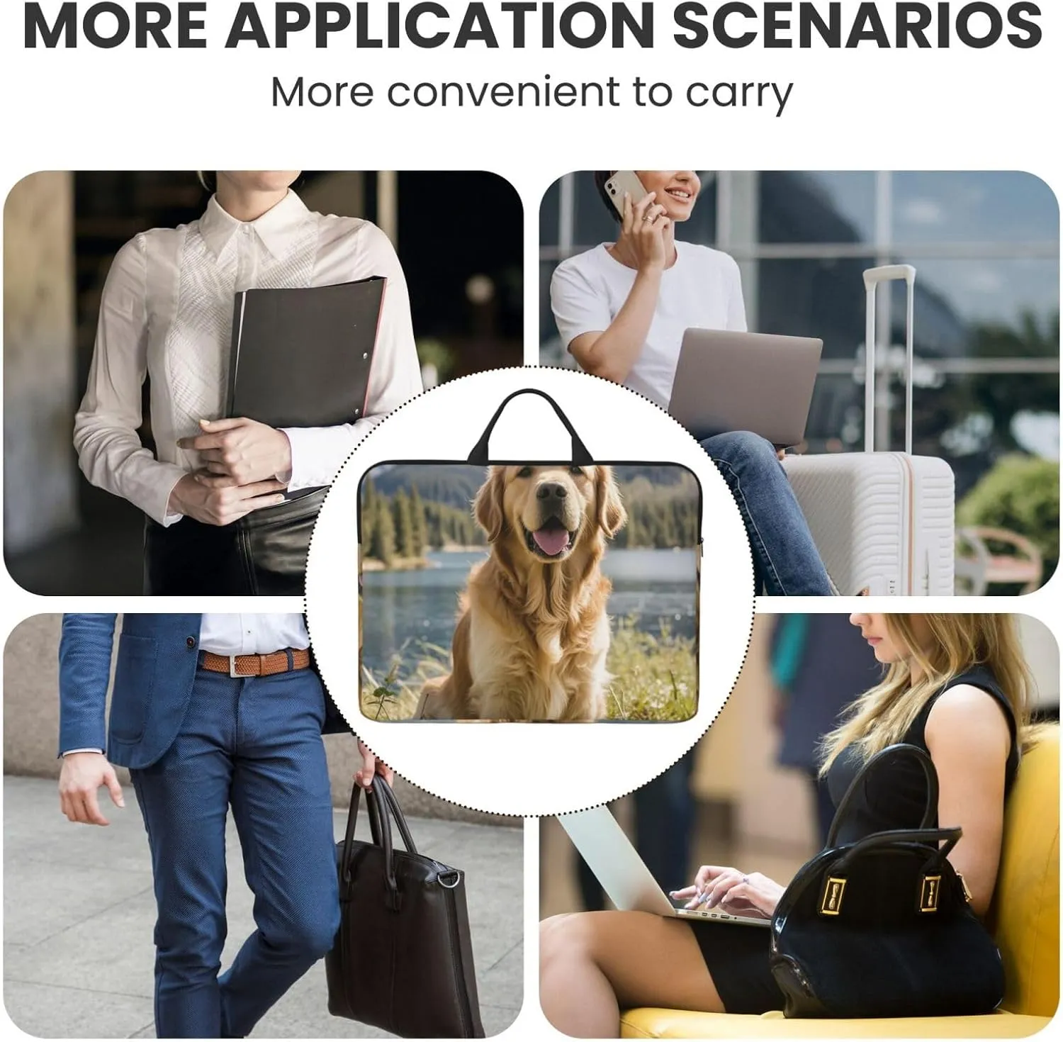 Laptop Shoulder Bag Messenger Bag Hand Drawn Giraffes Laptop Bag Computer Bag for Men Women