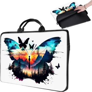 Laptop Sleeve 16 inch,17" Laptop Sleeve with Handle,Compatible for MacBook pro/HP/Lenovo/Dell 16-17 inch,Paded Computer Sleeve Laptop Carrying Case Bag for Women-Butterfly Scrap