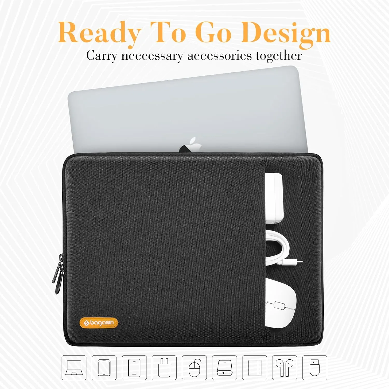 Laptop Sleeve Bag, 15 15.6 16 Inch Laptop Sleeve Protective Sleeve for MacBook, HP, Dell, Lenovo, Asus with Corner and Edge Protection