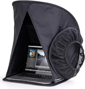 Laptop Sun Shade, Portable Glare Screen Hood, Fits up to 17" Device, Anti-Peeping, Improve Work Concentration, Back Heat Dissipation Design, Foldable Storage, for Below Indoors and Outdoors