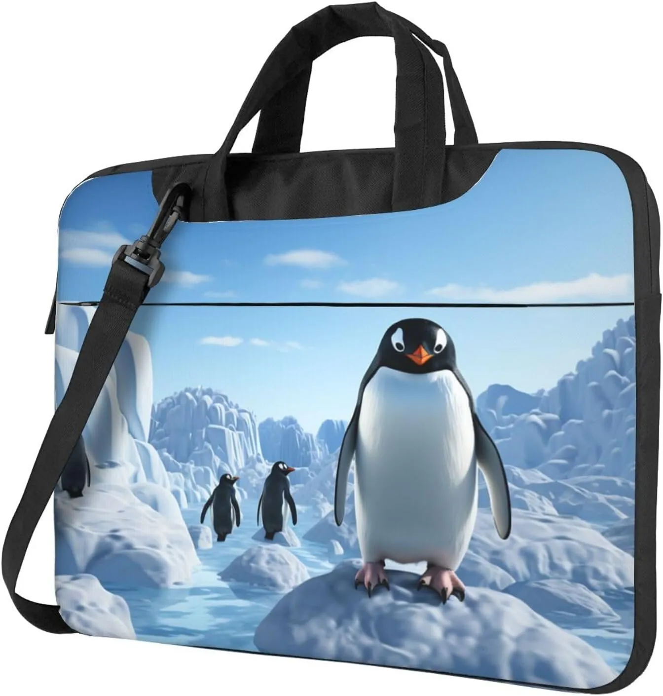 Laptop Tote Bag Men Women Penguin Antarctica Ice Shoulder Laptop Sleeve Briefcase Messenger Computer Bag