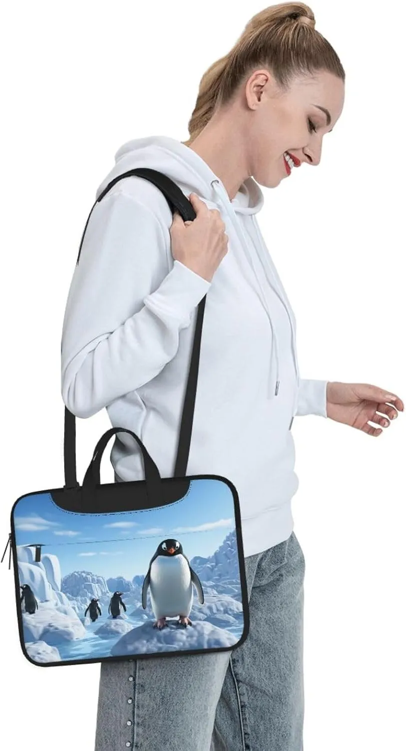 Laptop Tote Bag Men Women Penguin Antarctica Ice Shoulder Laptop Sleeve Briefcase Messenger Computer Bag