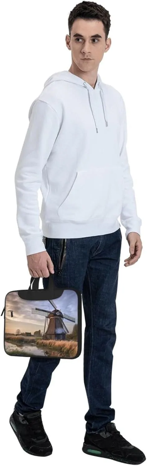 Laptop Tote Bag Men Women Traditional Windmill Shoulder Laptop Sleeve Briefcase Messenger Computer Bag