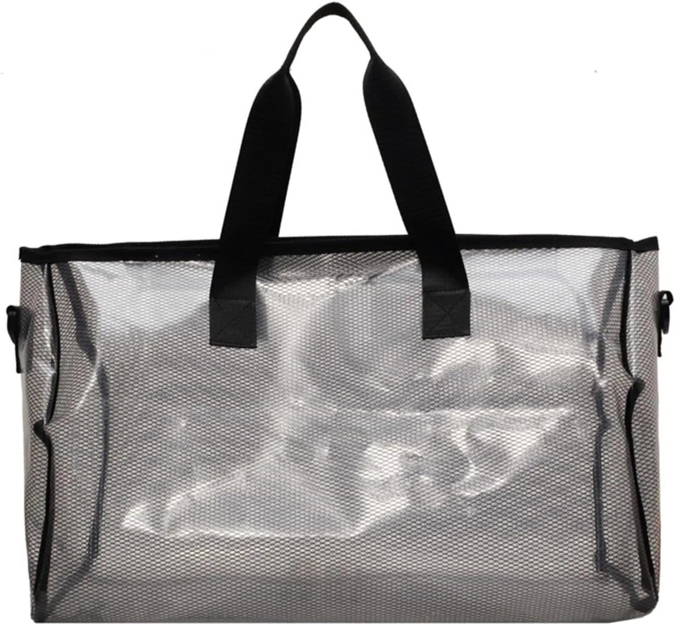Large Heavy Duty Clear Waterproof Duffel Bag Travel Bag,Clear Weekender Bag With Zipper Handle,Beach Bag
