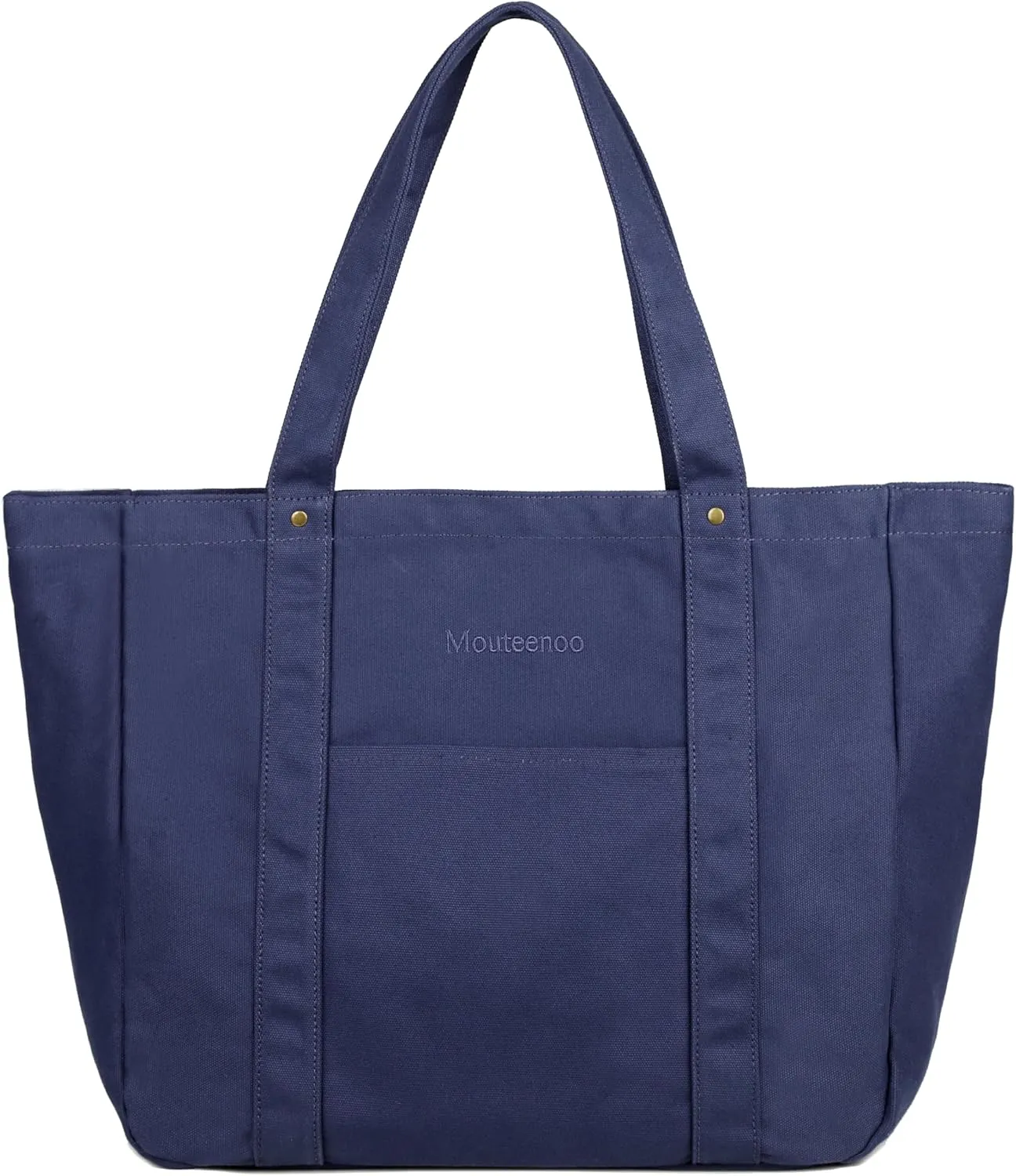 Large Tote Bag for Women with Zipper Closure and Laptop Compartment Canvas Shoulder Bag for Work Holiday and Travel