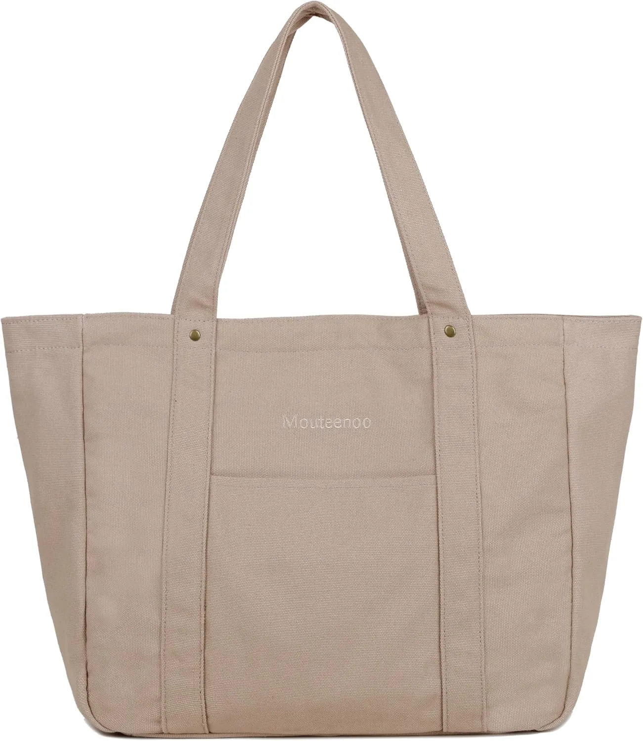 Large Tote Bag for Women with Zipper Closure and Laptop Compartment Canvas Shoulder Bag for Work Holiday and Travel