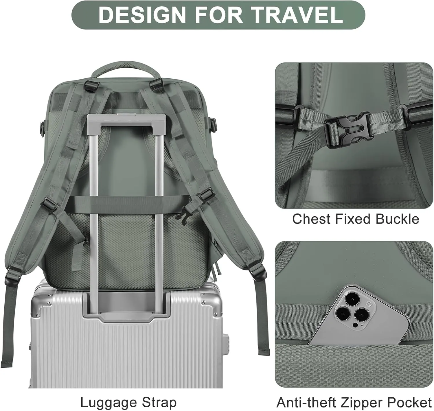 Large Travel Backpack for Women Airline Approved Carry on Backpack for Airplanes Mochila De Viaje Spirit Airlines Personal Item Bag 18x14x8 Personal Item Travel Bag Backpack for Traveling on Airplane
