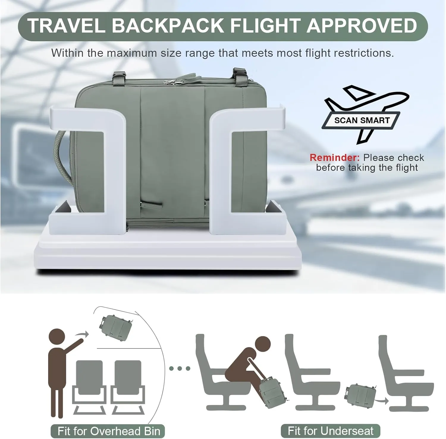 Large Travel Backpack for Women Airline Approved Carry on Backpack for Airplanes Mochila De Viaje Spirit Airlines Personal Item Bag 18x14x8 Personal Item Travel Bag Backpack for Traveling on Airplane