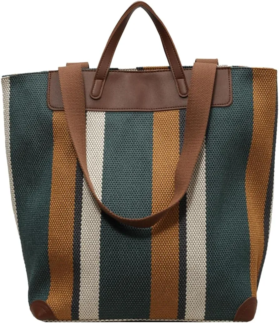 Large Women's Work Tote Bag – Laptop Compartment,Canvas Shoulder Bag for Office & Daily Use,Tote Bag with Spacious Storage