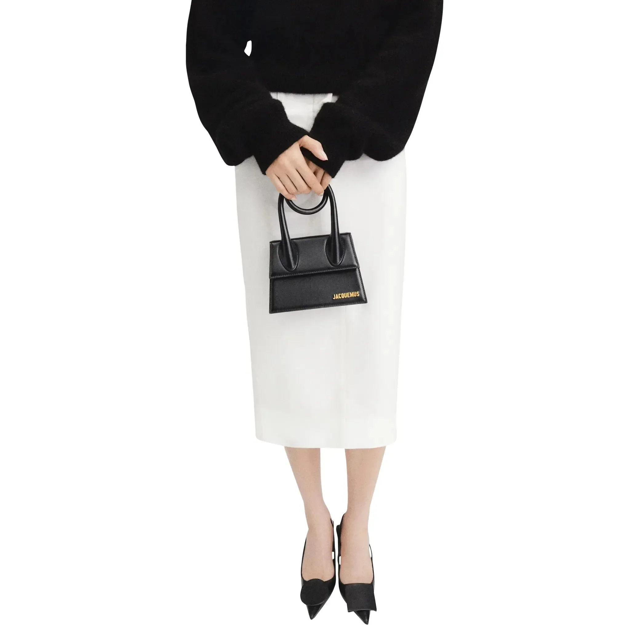Le Chiquito Noeud Coiled Leather Black Handbag