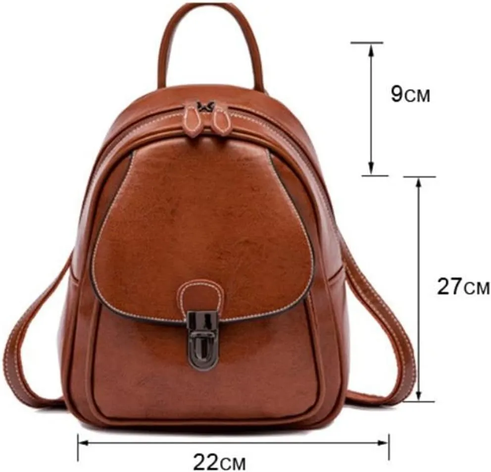 Leather Backpack Women Travel Bag Daypack for Women School Bag Backpacks, Brown, One Size
