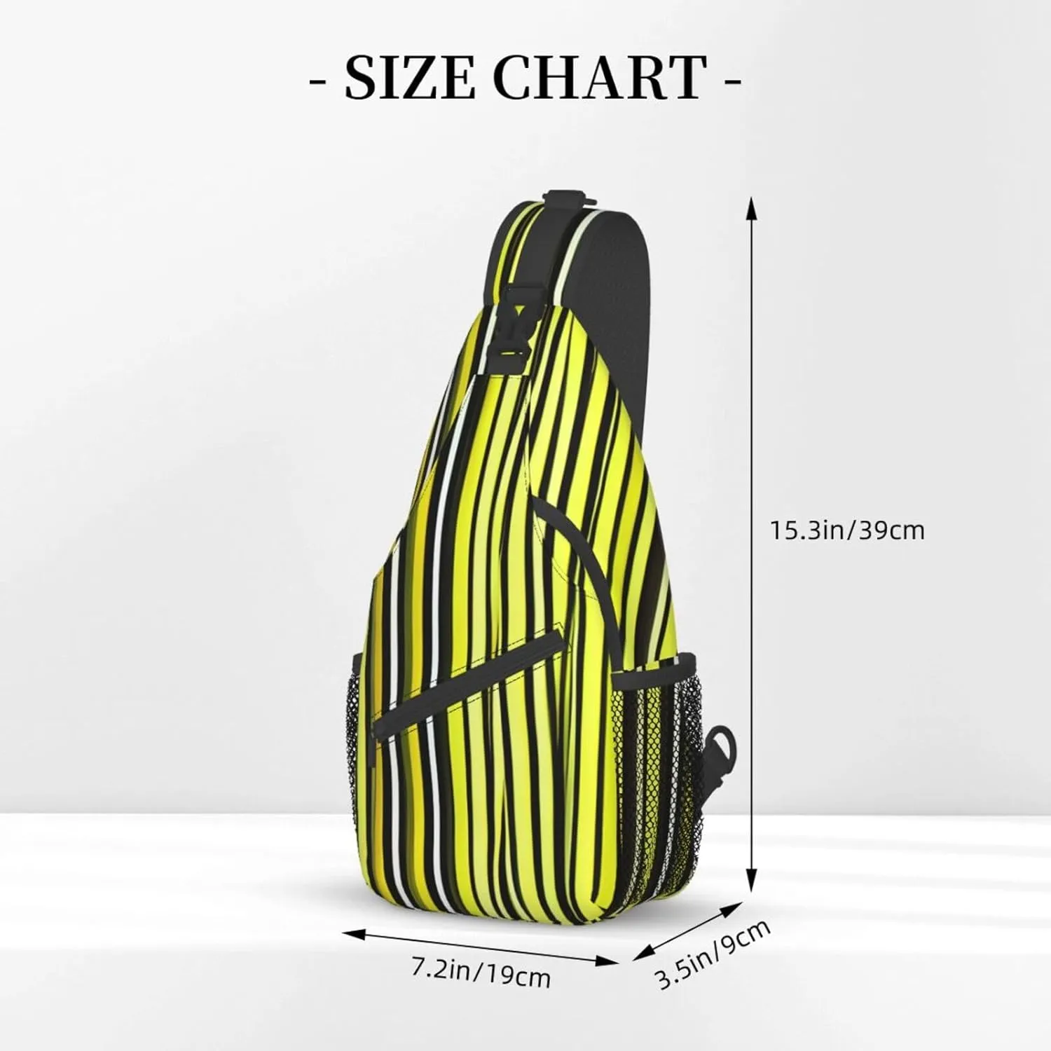 Lemon Zest Yellow Stripes Pattern Unisex Casual Diagonal Chest Bag,Multipurpose Crossbody Shoulder Bag Travel Hiking Daypack