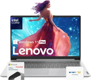 Lenovo Business Laptop | 36GB RAM | 1.1TB Storage (640GB SSD 512GB External) | Intel Core | 15.6" Win 11 Pro | WOWPC Bundle