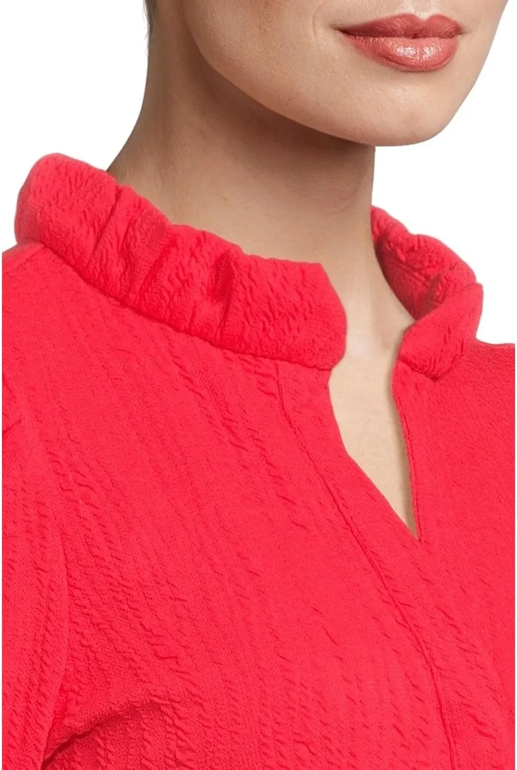 Lilly Pulitzer Women's Green Ruffle Collar Knit Top