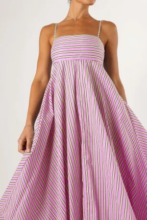LILTWIST Women Boho Striped Flowy Maxi Dress Spaghetti Strap Backless Long Sundresses Y2k Sleeveless Swing Beach Picnic Dress
