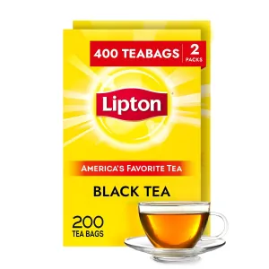 Lipton Black Tea Bags, Hot or Iced, Black tea with Caffeine, 400 Total Bags (200ct - Pack of 2)