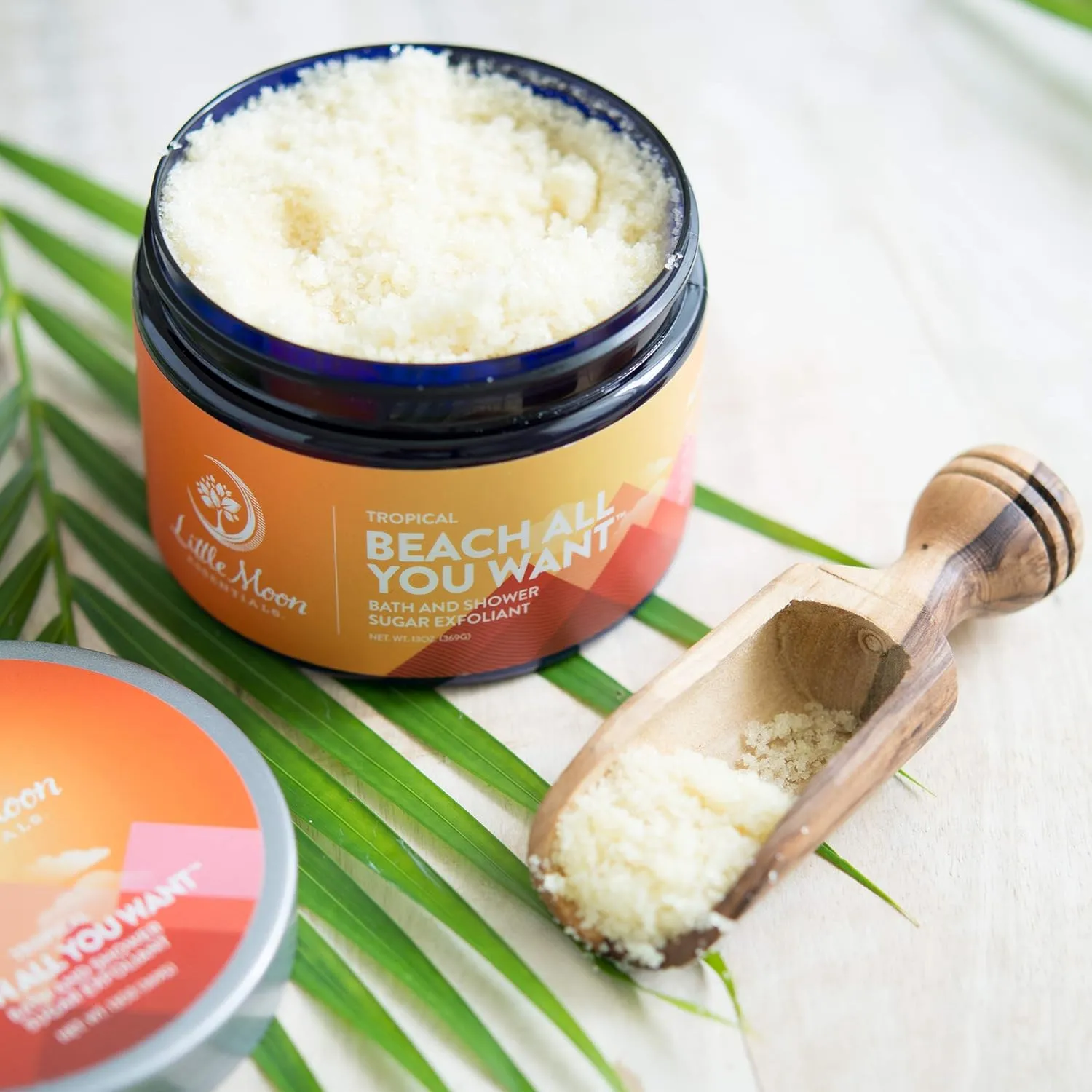 Little Moon Essentials Tropical Bath & Shower Sugar Exfoliant, Beach All You Want, 13 oz.