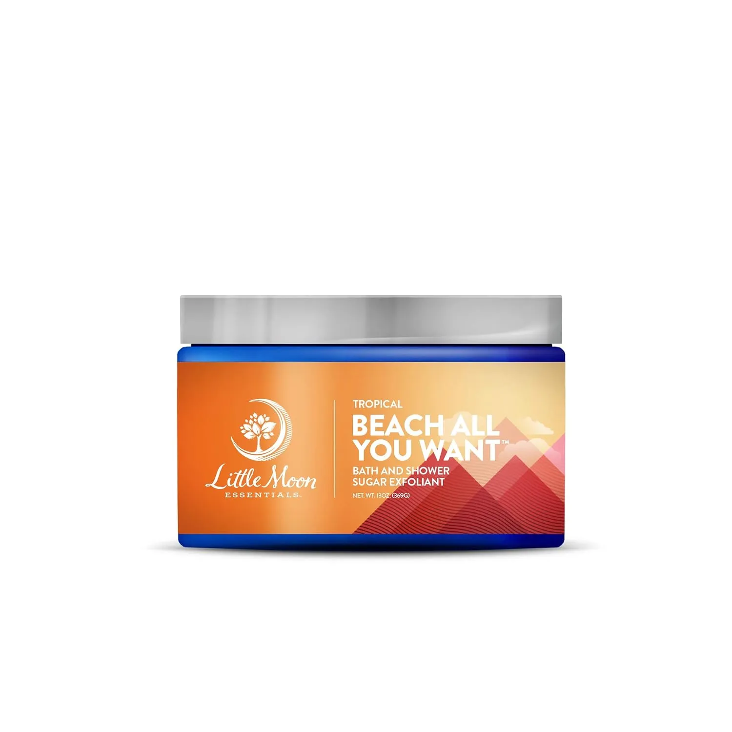 Little Moon Essentials Tropical Bath & Shower Sugar Exfoliant, Beach All You Want, 13 oz.