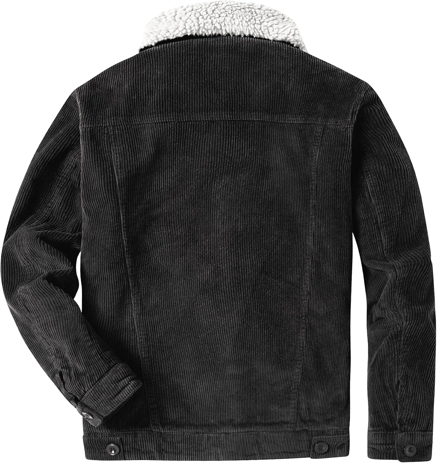 LOUECHY Men's Corduroy Sherpa Lined Trucker Jacket Thickened Warm Winter Coats