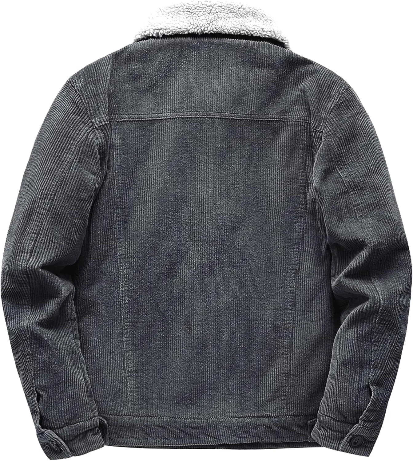 LOUECHY Men's Corduroy Sherpa Lined Trucker Jacket Thickened Warm Winter Coats