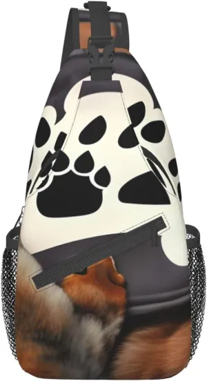 Lover Dog Paws Unisex Casual Diagonal Chest Bag,Multipurpose Crossbody Shoulder Bag Travel Hiking Daypack