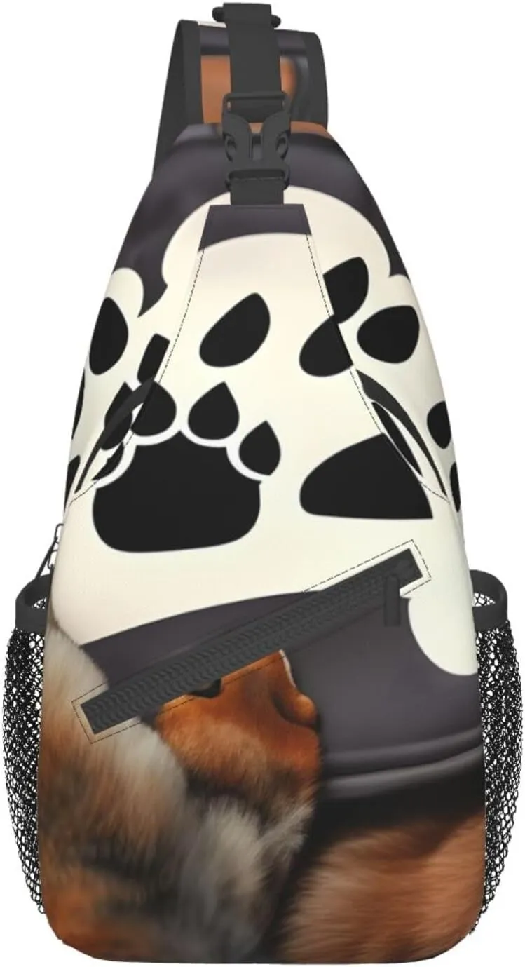 Lover Dog Paws Unisex Casual Diagonal Chest Bag,Multipurpose Crossbody Shoulder Bag Travel Hiking Daypack