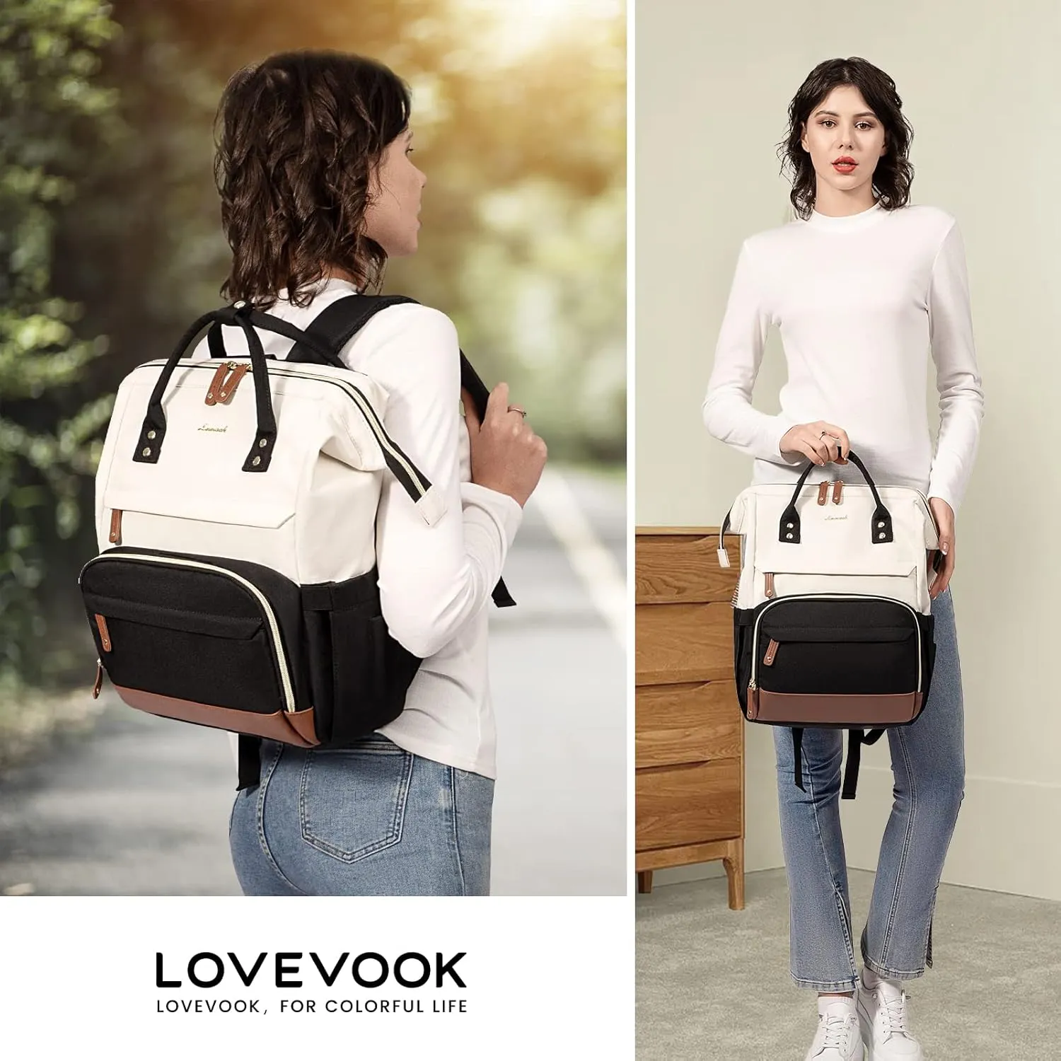 LOVEVOOK Laptop Backpack for Women, 18 Inch Work Business Backpacks Purse, Large Capacity Educators Doctor Nurse Bag Backbag, Waterproof Casual Daypack for Travel