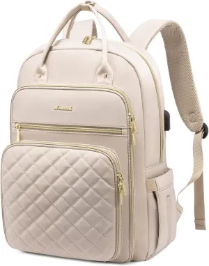 LOVEVOOK Laptop Backpack for Women, Water Resistant Travel Work Backpacks Purse Stylish College Business Teacher Nurse Computer Bag with USB Charging Port, Fits 17" Laptop