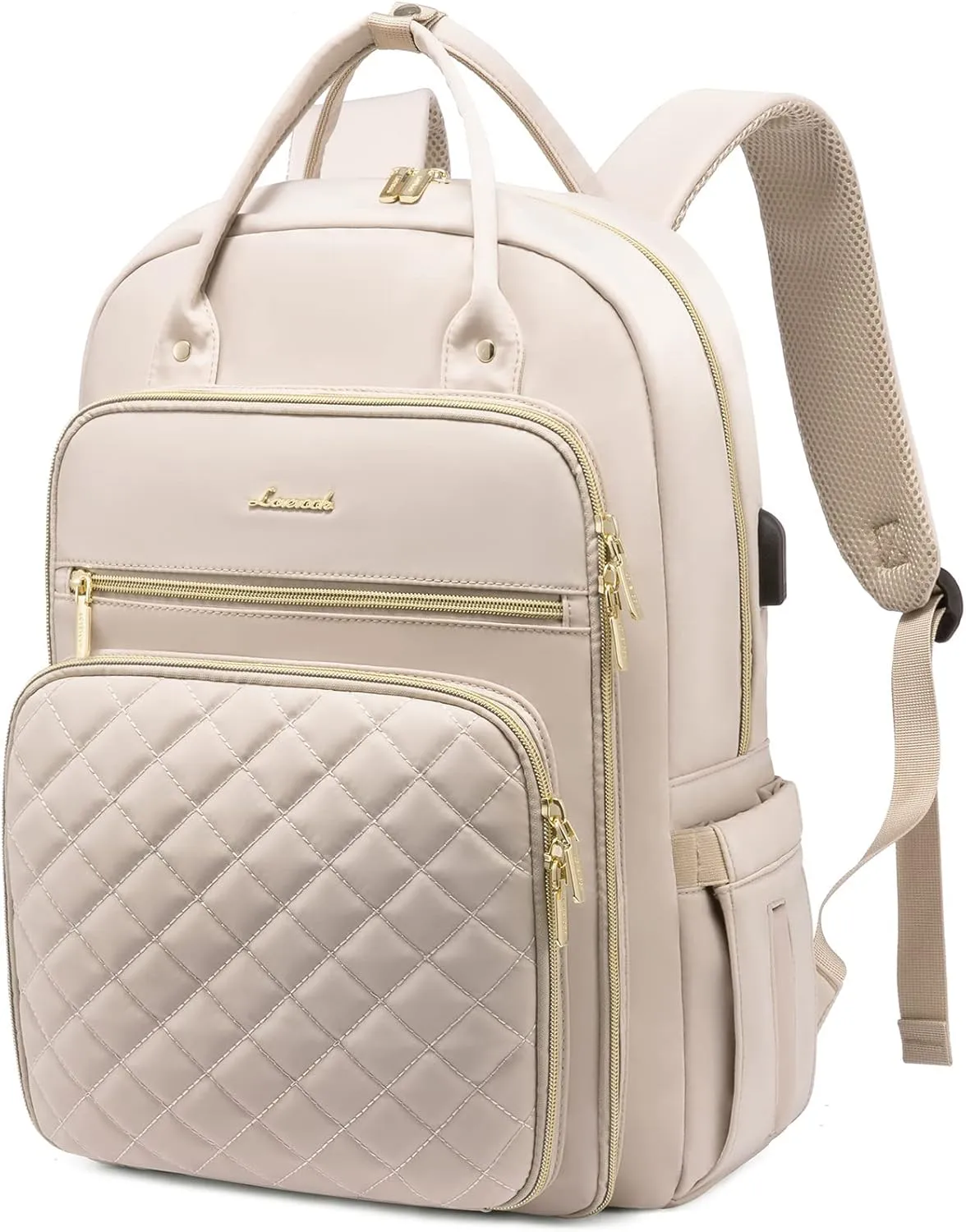 LOVEVOOK Laptop Backpack for Women, Water Resistant Travel Work Backpacks Purse Stylish College Business Teacher Nurse Computer Bag with USB Charging Port, Fits 17" Laptop