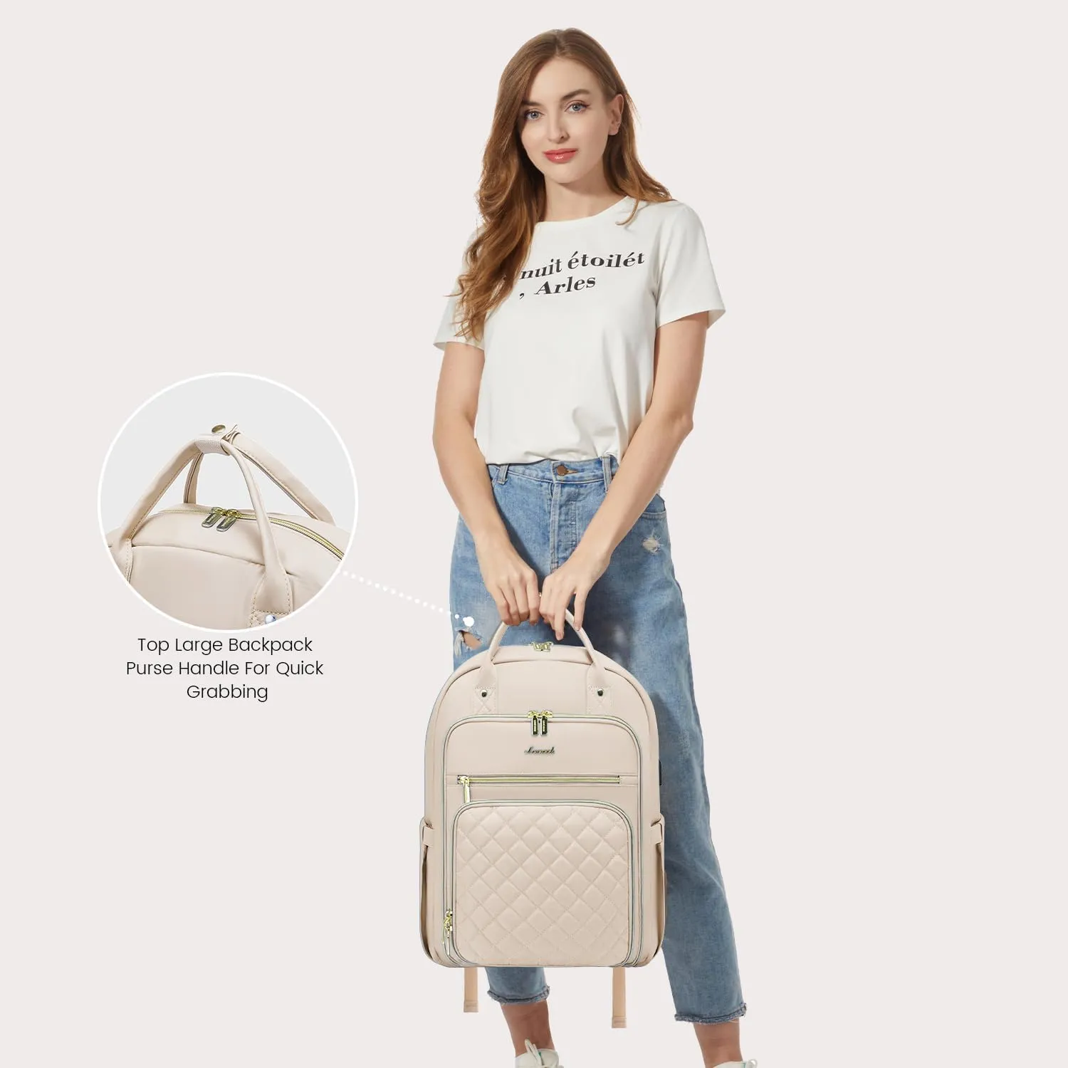 LOVEVOOK Laptop Backpack for Women, Water Resistant Travel Work Backpacks Purse Stylish College Business Teacher Nurse Computer Bag with USB Charging Port, Fits 17" Laptop