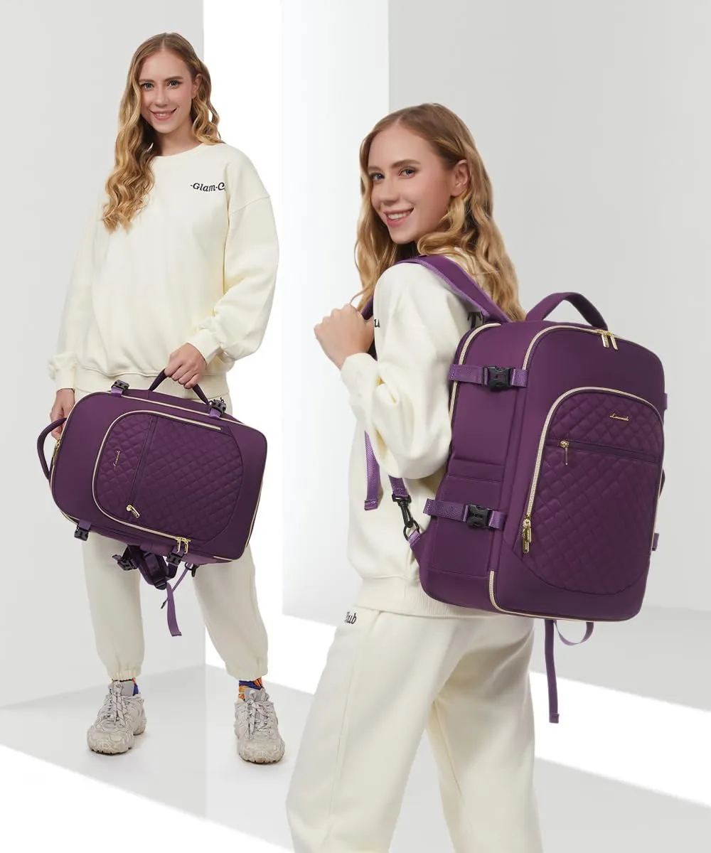 LOVEVOOK Large Travel Laptop Backpack for Women, 40L Carry On Backpack Flight Approved,Waterproof Suitcase Backpacks with 3 Packing Cubes, Daypack Business College Weekender Overnight