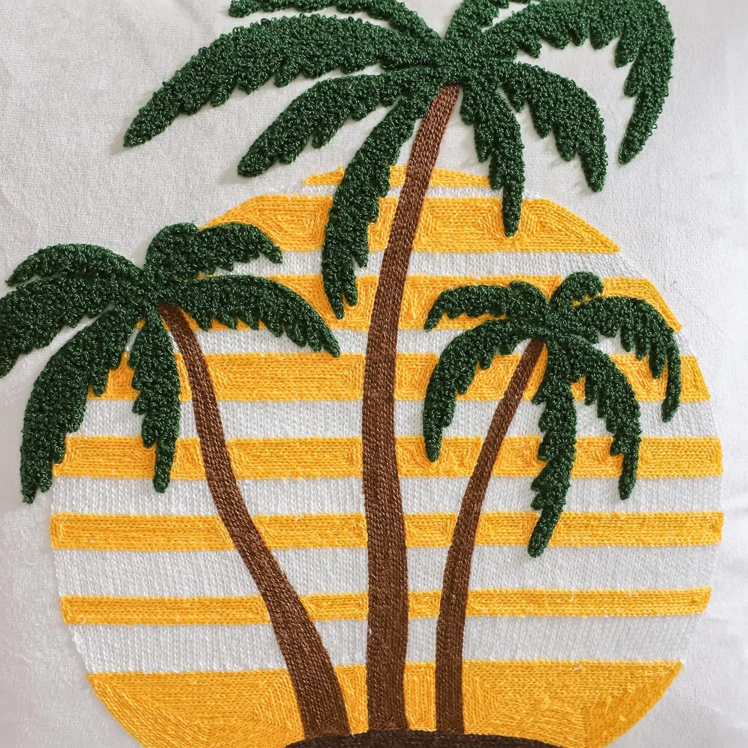 LUOYEHK Tropical Palm Tree Pillow Covers 18X18 Inch Set of 2 Summer Beach Sunset Decorative Throw Pillows Velvet Embroidered Cushion Covers for Couch Sofa Bed Living Room