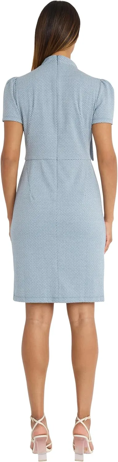 Maggy London Women's Flight Attendant Tie Neck Midi