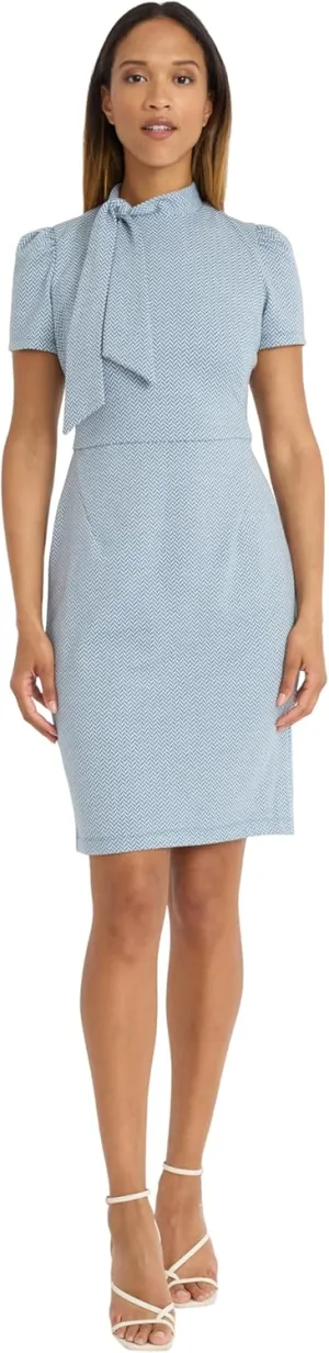 Maggy London Women's Flight Attendant Tie Neck Midi