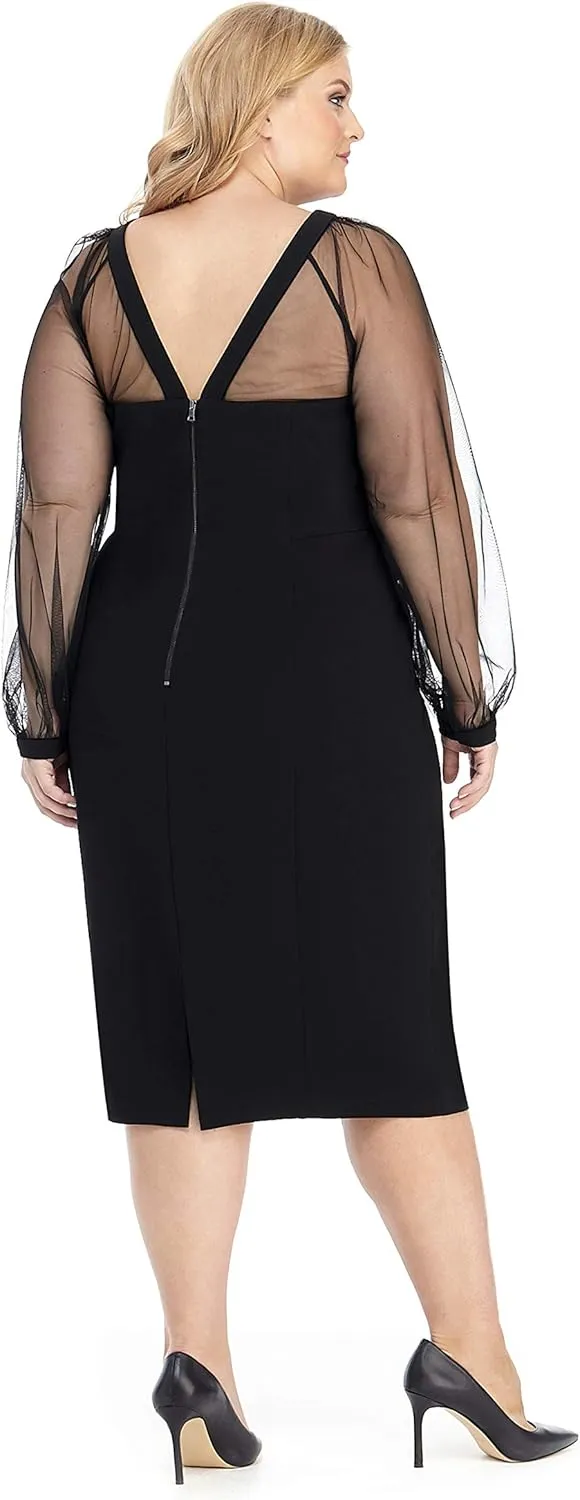 Maggy London Women's Illusion Dress Occasion Event Party Holiday Cocktail Guest of Wedding.