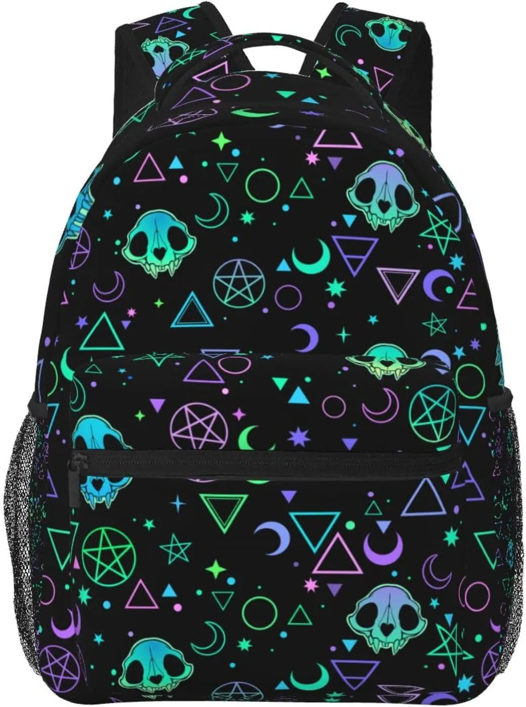 Magic Skull Moon Star Gothic Backpack For School Laptop Bags Bookbag Big Casual Daypack For Student Girls Boys Kids Teens Travel Sports Work