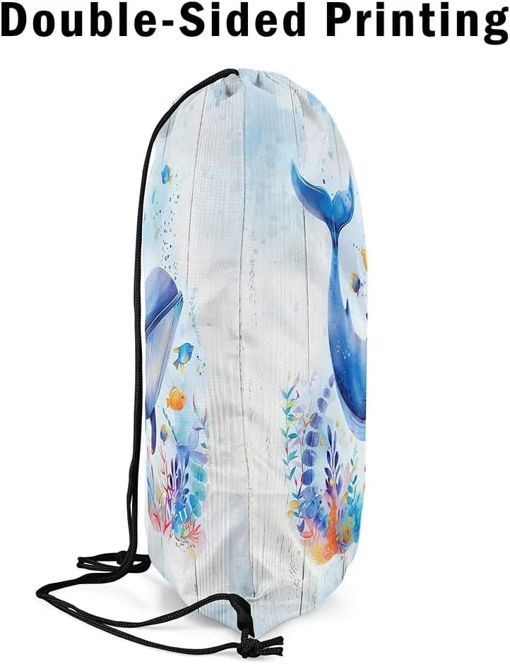 Manfei Summer Surfing Drawstring Backpack,Beach Surfboard Tropical Coconut Palm Trees Drawstring Bag