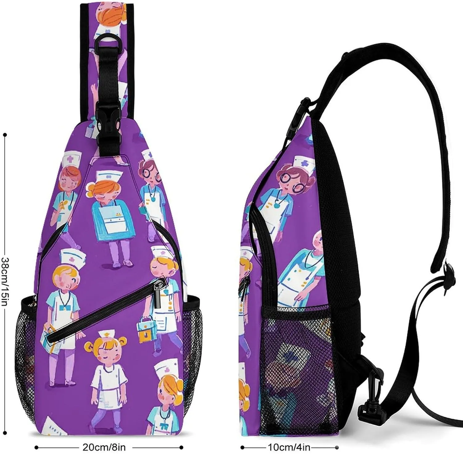 Many Cartoon Cats Crossbody Sling Bag, Travel Backpack, Hiking Sling Bags, Chest Bag, Shoulder Bags, Daypack
