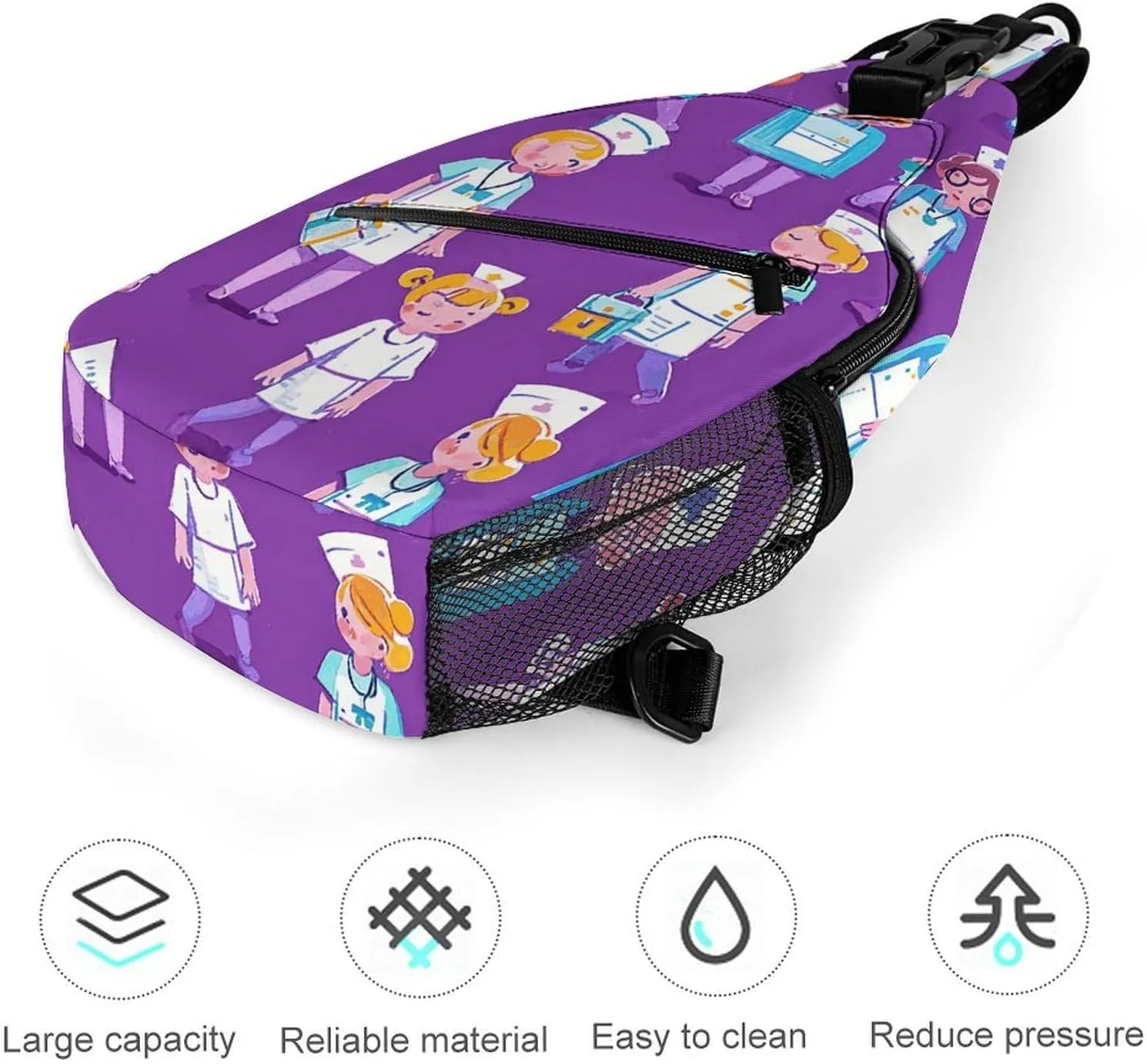 Many Cartoon Cats Crossbody Sling Bag, Travel Backpack, Hiking Sling Bags, Chest Bag, Shoulder Bags, Daypack
