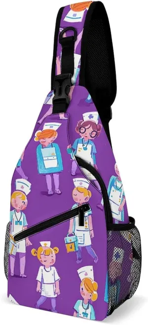 Many Cartoon Cats Crossbody Sling Bag, Travel Backpack, Hiking Sling Bags, Chest Bag, Shoulder Bags, Daypack